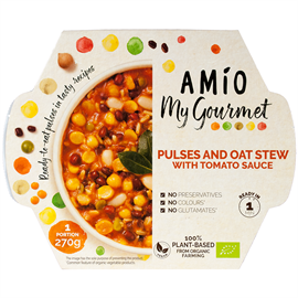 AMIO Bælgfrugter og Havre i Tomatsauce, Økologisk